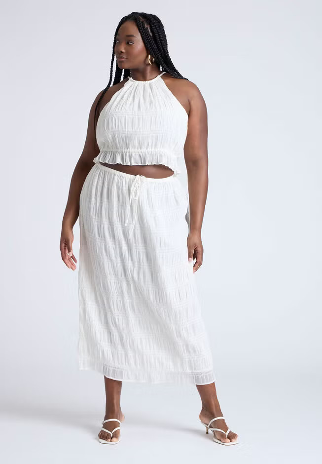 Ruched Tiered Maxi Skirt | Eloquii