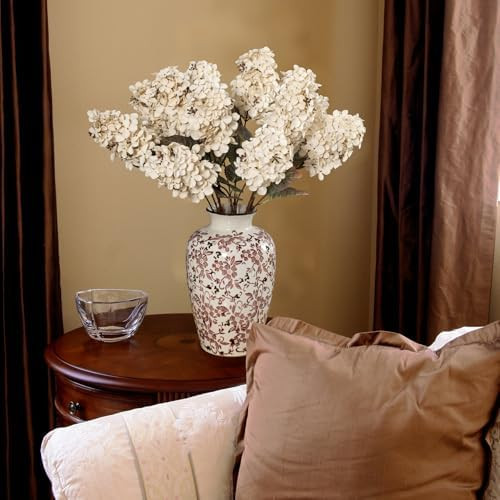 Fake Flowers Hydrangea Silk Flowers With Stems White Flowers Fake Flowers In Vase Hydrangea Artif... | Amazon (US)