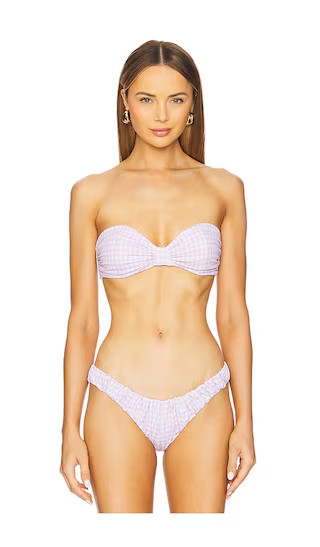 Maria Bikini Top in Mauve & Ivory Gingham | Revolve Clothing (Global)