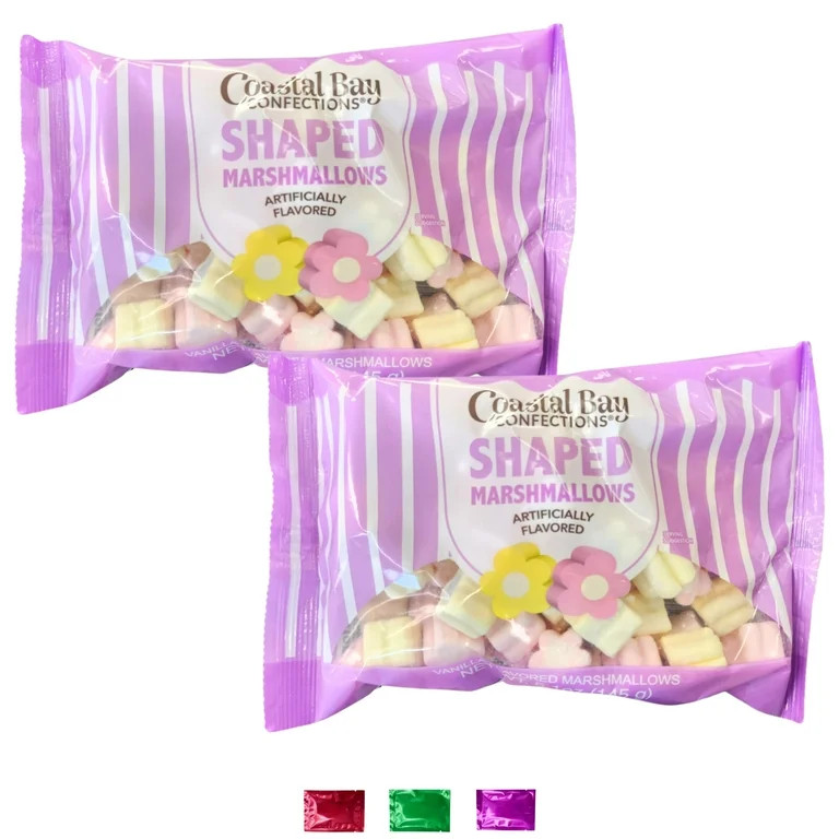 Spring Flower Shaped Marshmallows 5.1 Oz 2 Packs, Easter Candy Marshmallows for Hot Chocolate Smo... | Walmart (US)