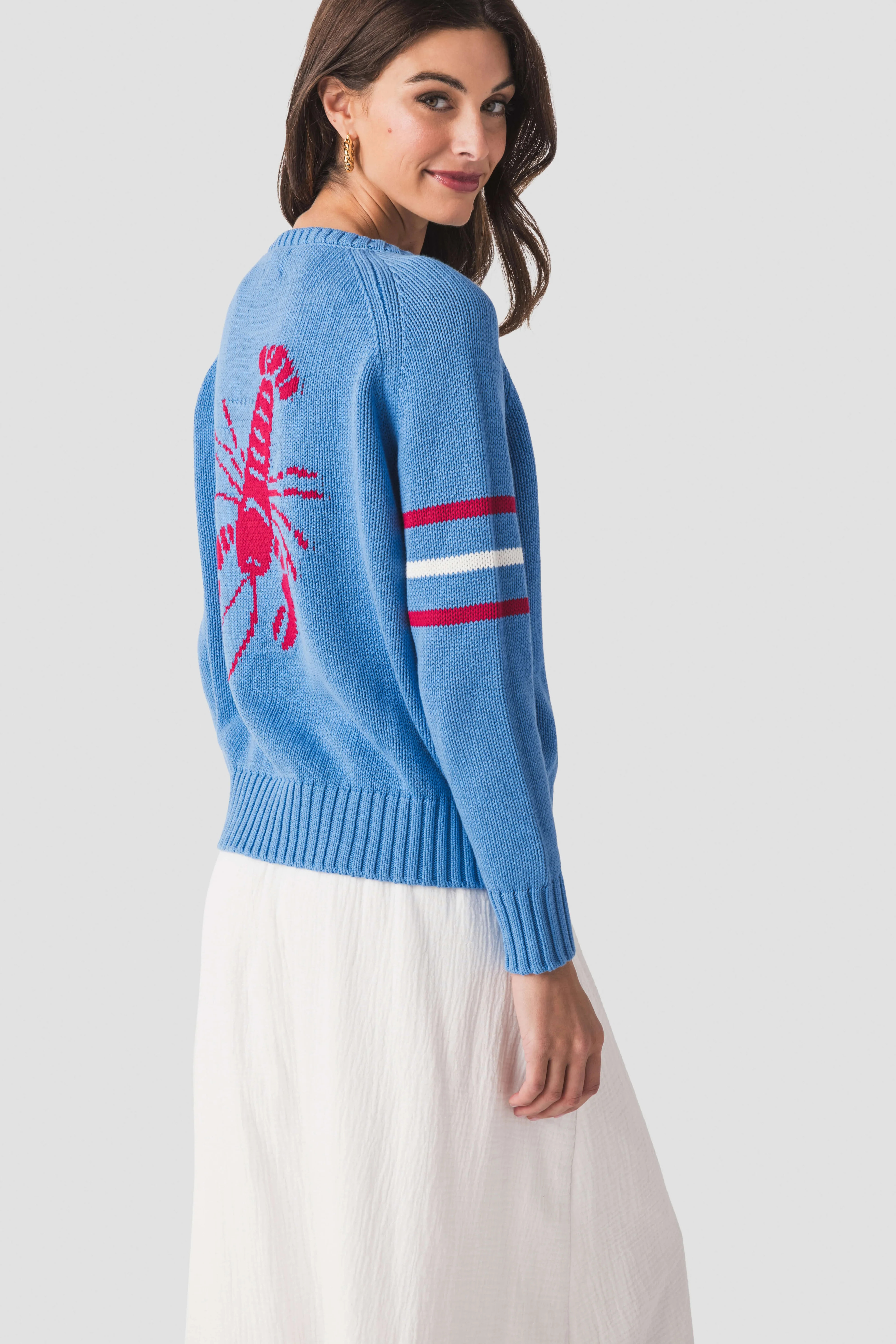Pink Pineapple Lobster Campus Sweater | Social Threads