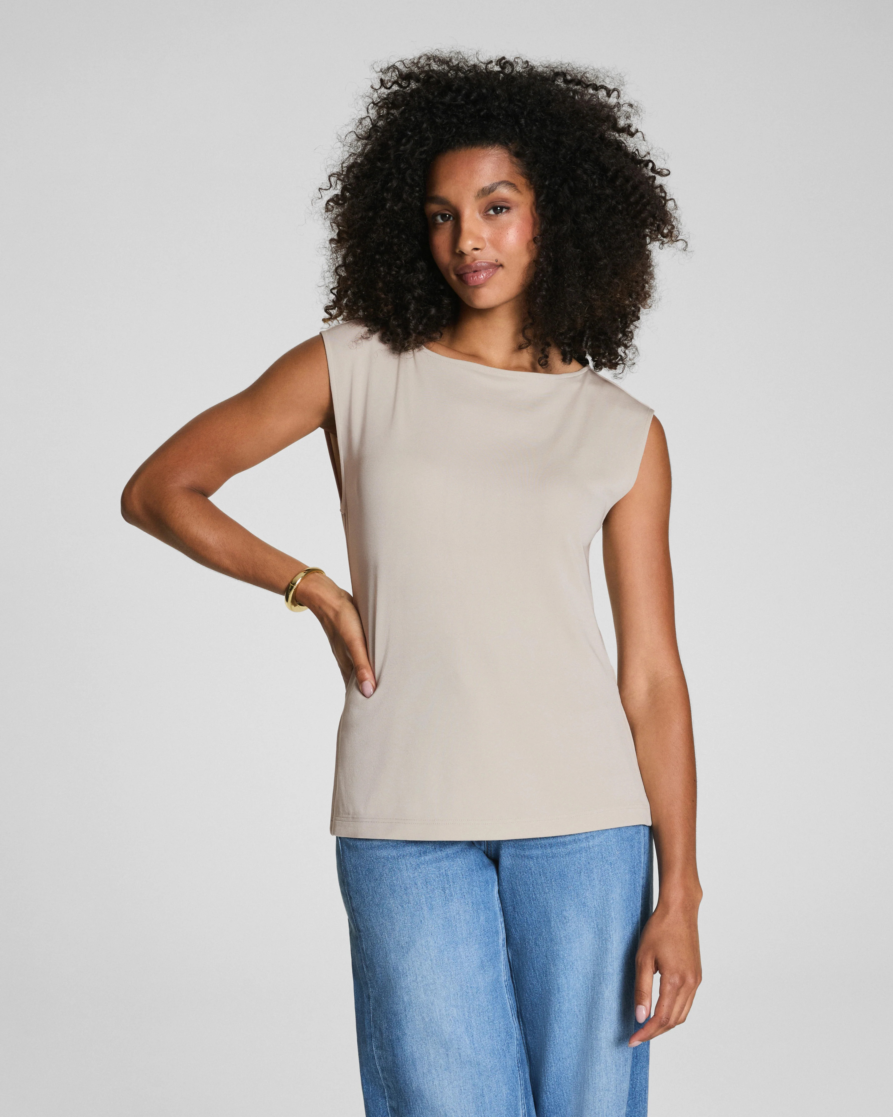 Sleek Jersey High Neck Tee | SPANX | Spanx