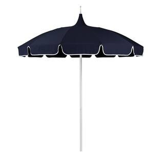 8.5 ft. White Aluminum Commercial Pagoda Market Patio Umbrella with Fiberglass Ribs in Navy Sunbr... | The Home Depot