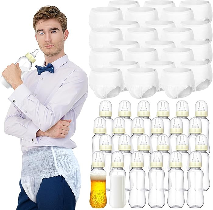 Hushee 24 Sets Funny Plastic Bottle Chug Baby Shower Games Diaper Feed Me Baby Shower Game Gender... | Amazon (US)