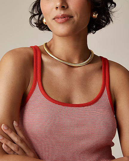 Fine rib racerback tank top in stripe | J. Crew US