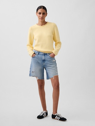 Mid Rise Loose Denim Bermuda Shorts | Gap (CA)