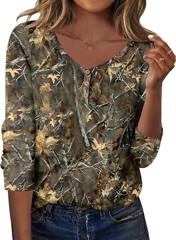 Zeagoo Women Tops Loose Fit Long Sleeve V Neck T Shirts Business Casual Blouses Dressy Fall Fashi... | Amazon (US)