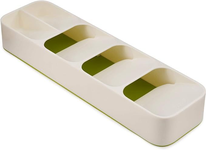 Joseph Joseph DrawerStore Kitchen Drawer Organizer Tray for Cutlery Silverware, White/Green | Amazon (US)