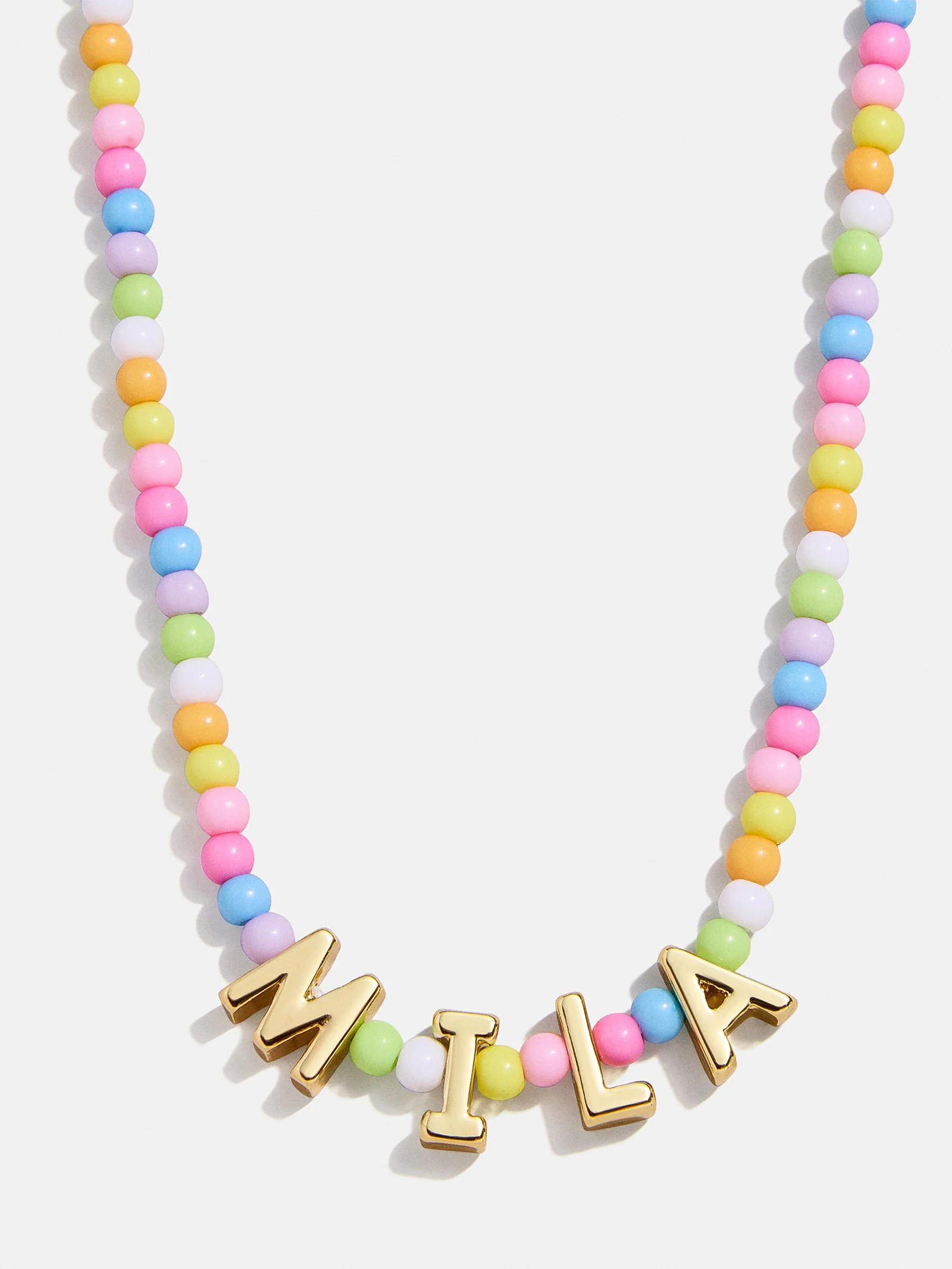 Bead Mine Kids' Custom Name Necklace - Light Multi | BaubleBar