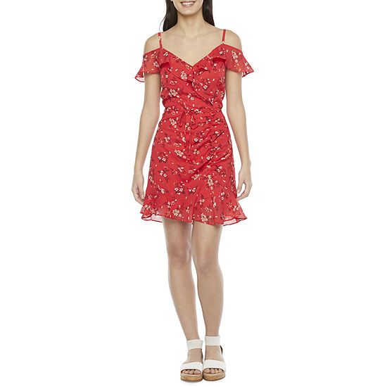 by&by Short Sleeve Floral A-Line Dress-Juniors | JCPenney