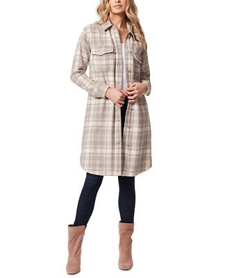 Jessica Simpson Romi Plaid Shirt Jacket & Reviews - Jackets & Blazers - Women - Macy's | Macys (US)