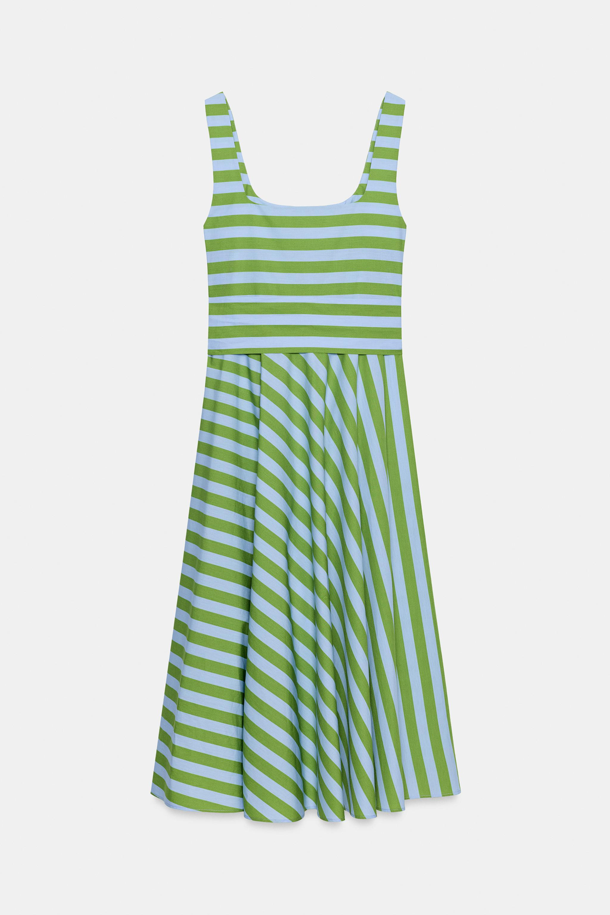 STRIPED BELTED MIDI DRESS | Zara US
