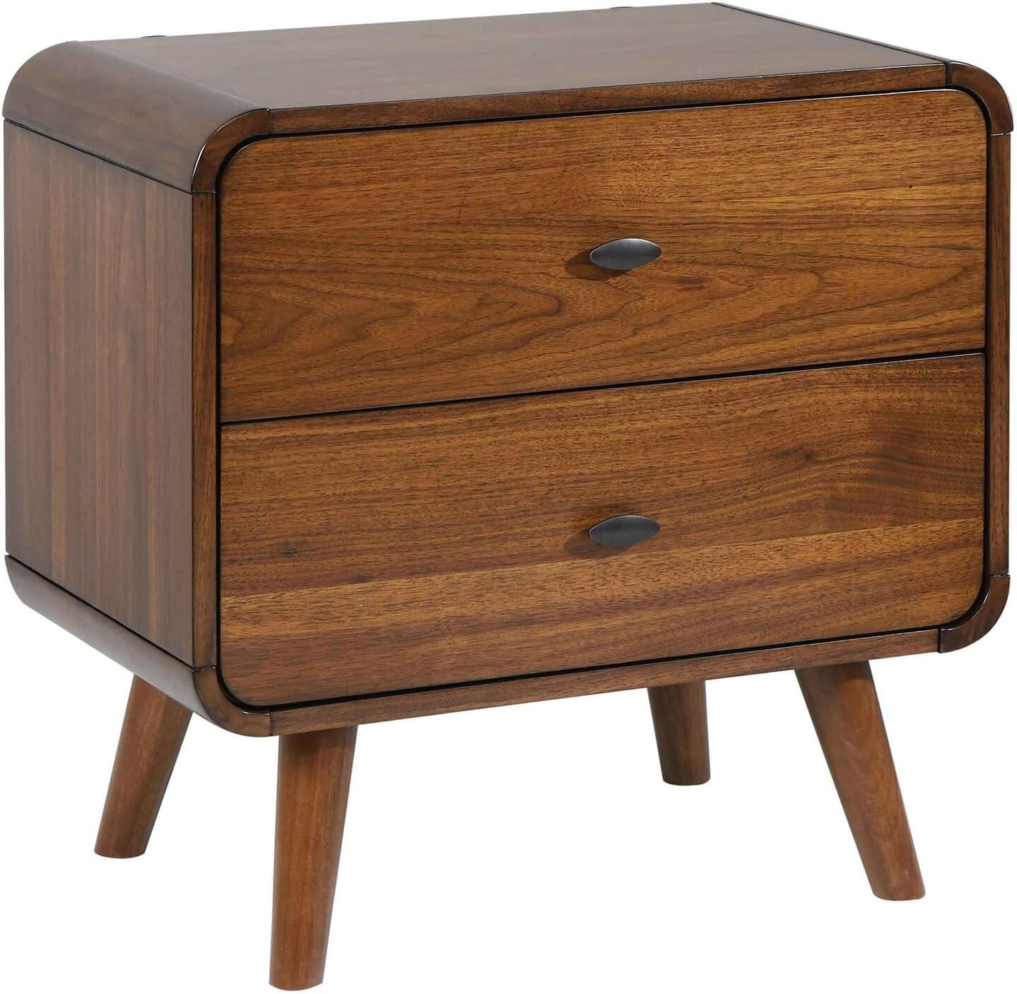 This Coaster Robyn Mid-Century Modern Dark Walnut 1-Drawer Nightstand measures 27" Length x 15.75... | Amazon (US)
