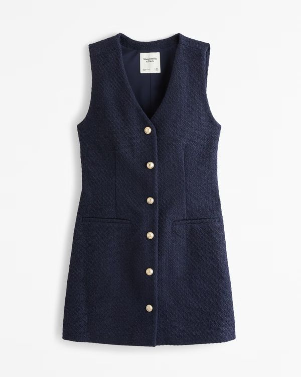 Women's The A&F Mara Tweed Vest Mini Dress | Women's Dresses & Jumpsuits | Abercrombie.com | Abercrombie & Fitch (US)