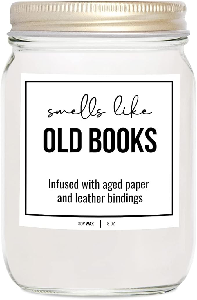 YouNique Designs Book Lovers Candle - White Soy Candles for Home Scented Book Lovers Gifts for Wo... | Amazon (US)