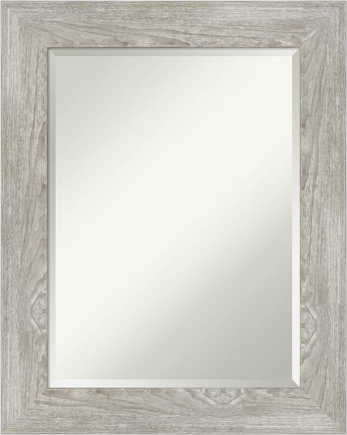 Amanti Art Bathroom Wall Mirror (29.9 x 23.9 in.), Dove Greywash Frame - Bathroom Mirror, Vanity ... | Amazon (US)