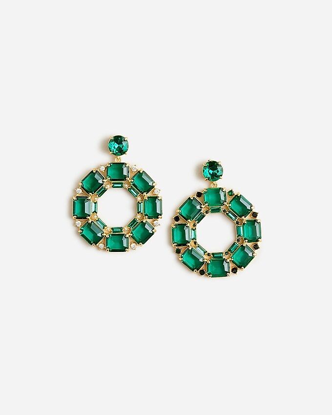 Faceted-crystal hoop earrings | J. Crew US