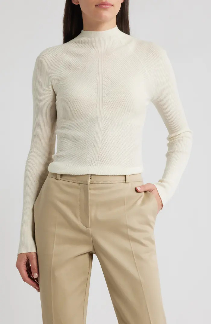 Foliora Virgin Wool Rib Funnel Neck Sweater | Nordstrom
