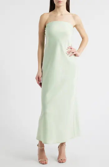 Madelyn Strapless Bias Cut Satin Dress | Nordstrom