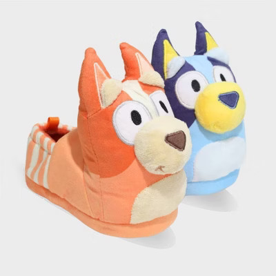 Bluey & Bingo Toddler 3D Head Slippers - Blue/Orange 11T-12T | Target