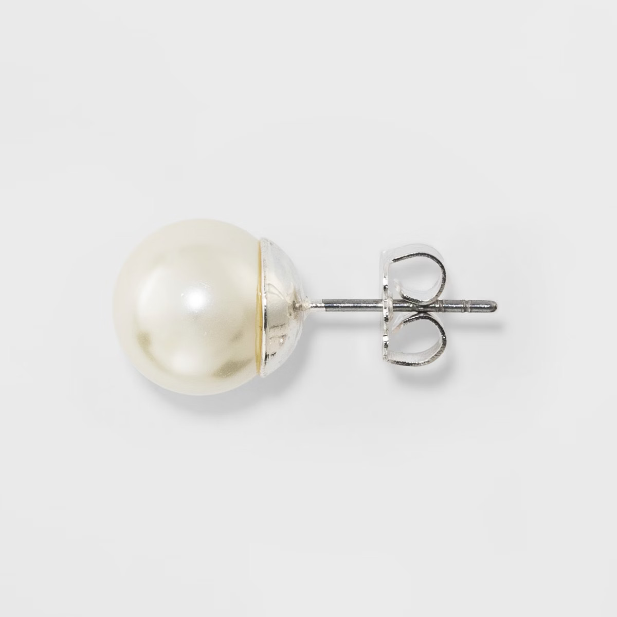 Faux Pearl Stud Earring Set 3ct - A New Day™ Silver: Glass, Brass, Nickel-Free Metal, Post Clos... | Target