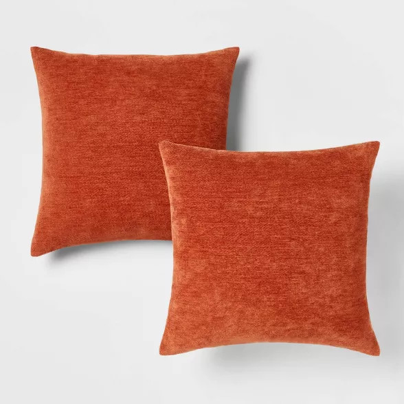 2pk Chenille Square Throw Pillows - Threshold™ | Target