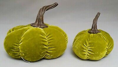 Halloween Green Pumpkin Set 2 Table Velvet Fabric Plush Window Fall Decor 4-6"  | eBay | eBay US