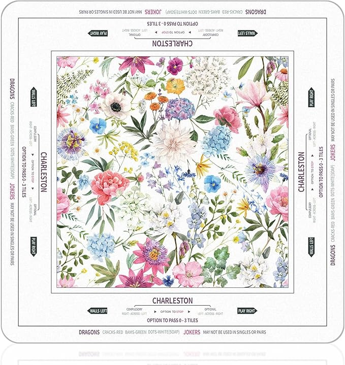 Tegeme Chinoiserie Mahjong Mat Anti Slip and Noise Reduction Multi Purpose Game Table Cover Non-S... | Amazon (US)