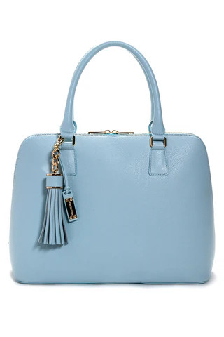 Serenity Blue, Pebbled Leather 'Watson' Tote | Mel Boteri