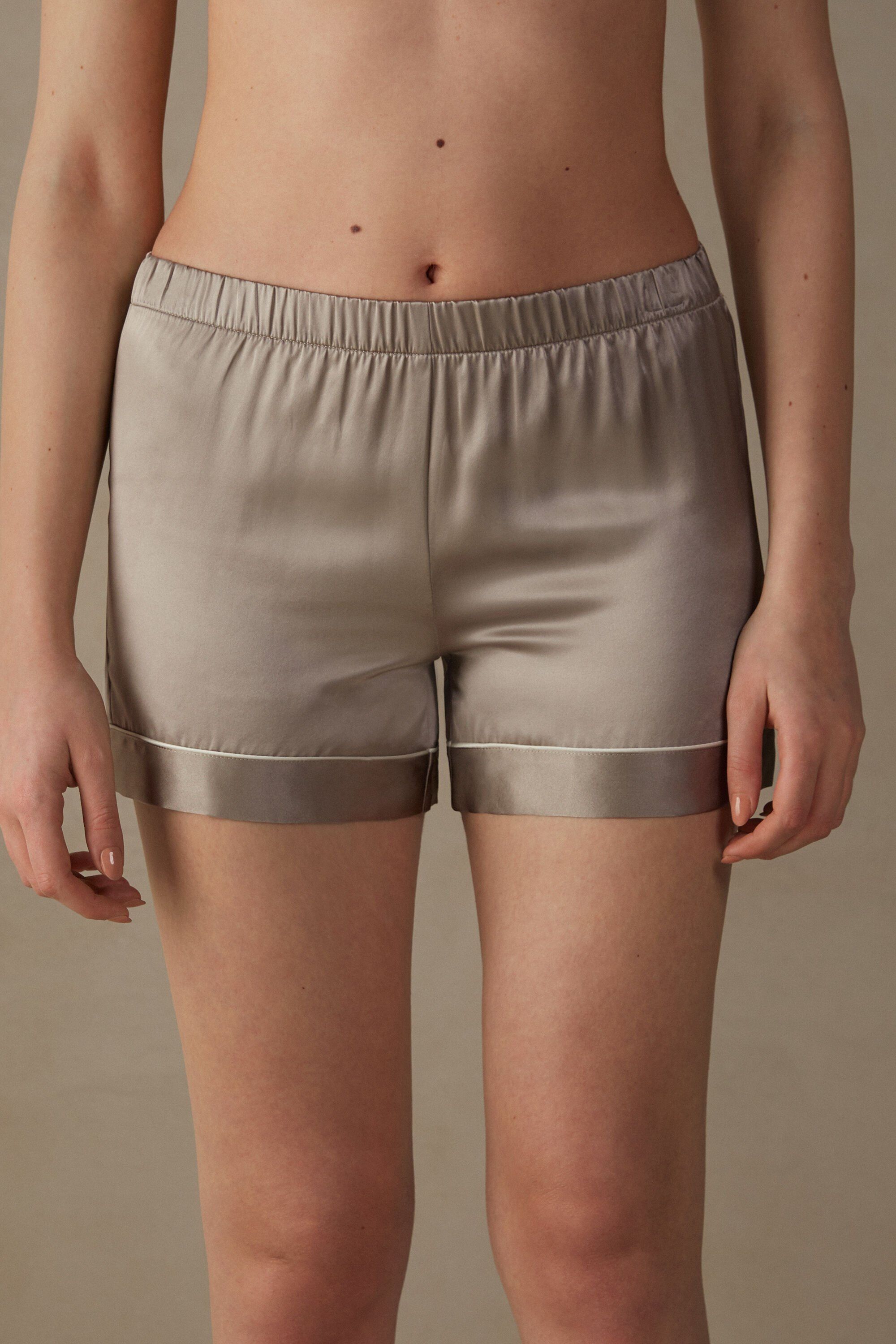 Silk Shorts with Contrast Trim | Intimissimi (US)
