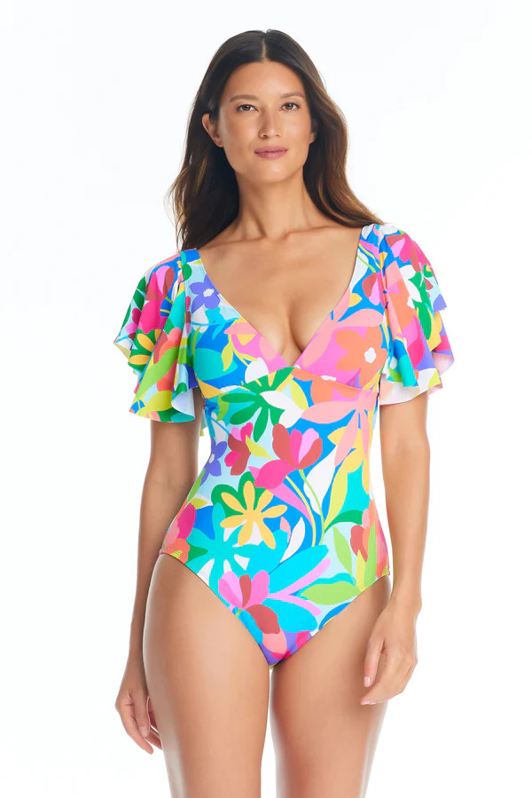 Away We Go Ruffle One-Piece Swimsuit | Bleu Rod Beattie