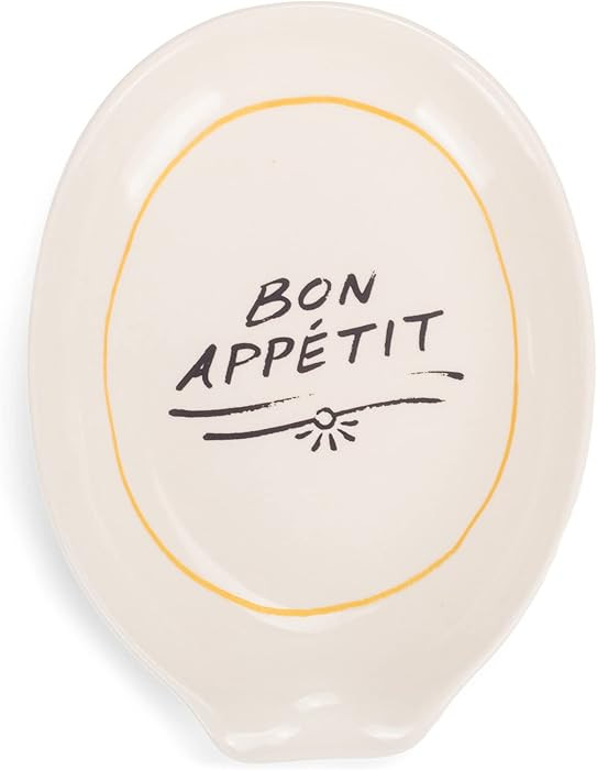 Nat & Jules Bon Appetit 6 x 4 inch Ceramic Oval Countertop Spoon Rest - Versatile & Ideal for Eve... | Amazon (US)
