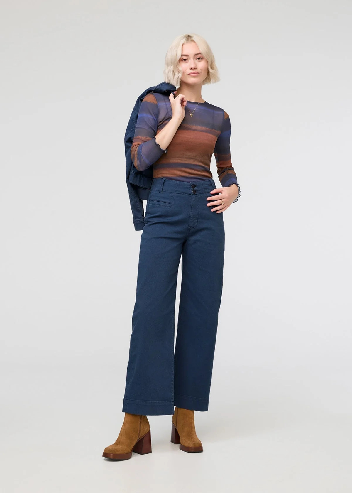 LuxTwill High Rise Trouser - Marine | DUER