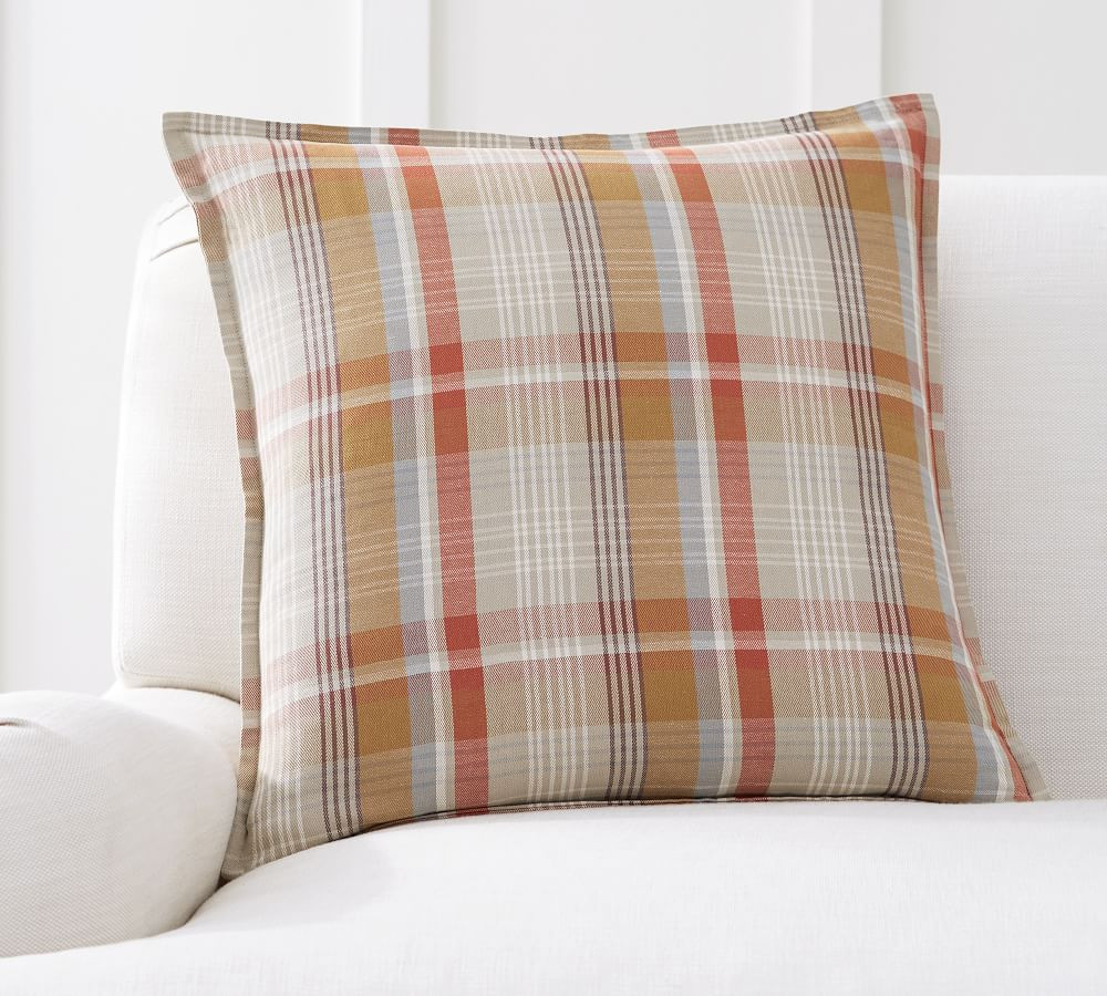 Pumpkin Plaid Pillow Cover, 20" | Pottery Barn (US)