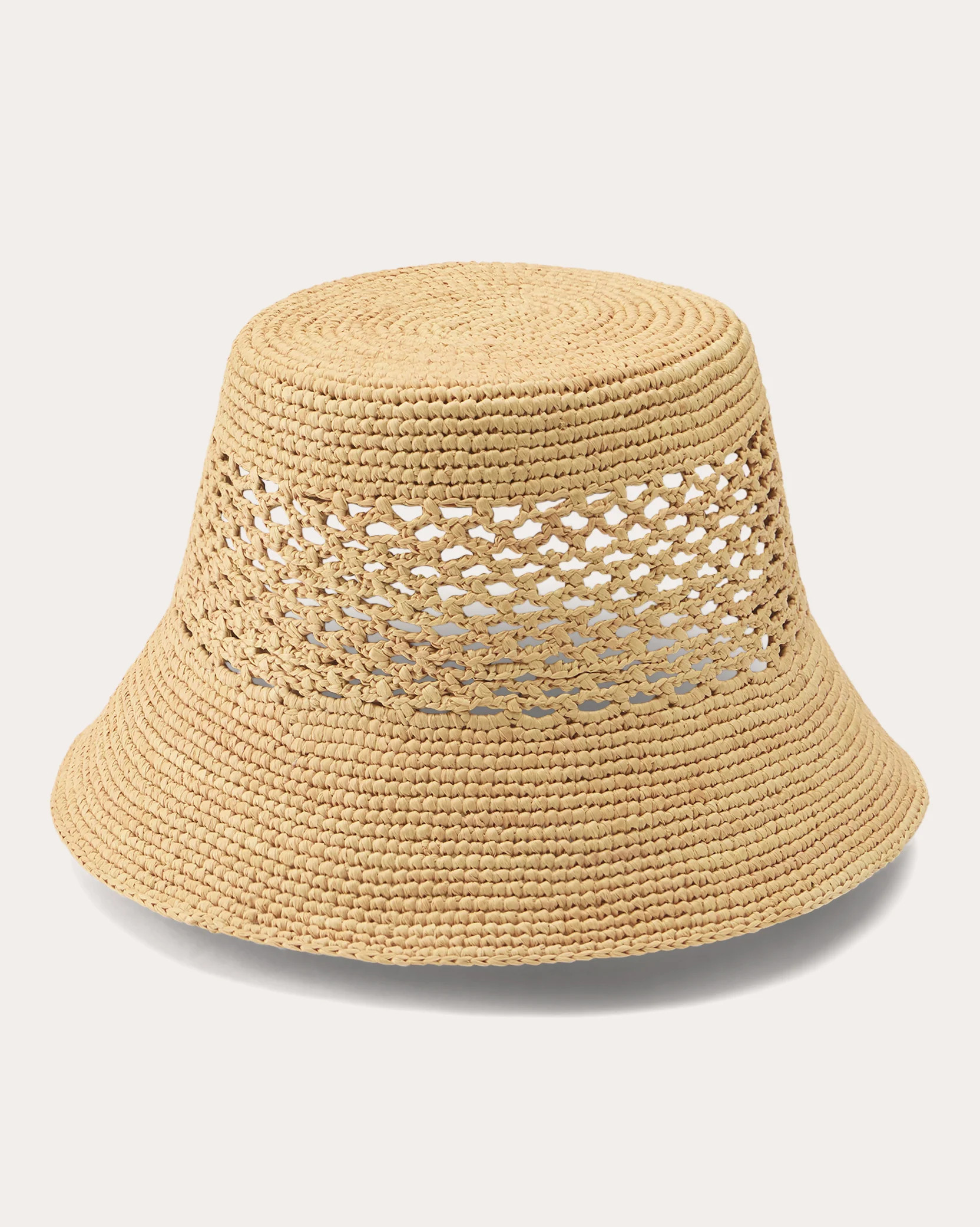 Helen Kaminski Women's Hana Crocheted Raffia Bucket Hat in Neutral 14K Gold/Raffia | Olivela