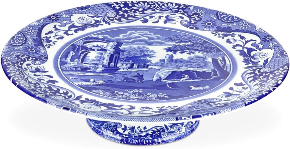 Spode Blue Italian Collection Cake Stand | 10.5 Inch Footed Cake Stand for Parties, Cupcakes, and... | Amazon (US)