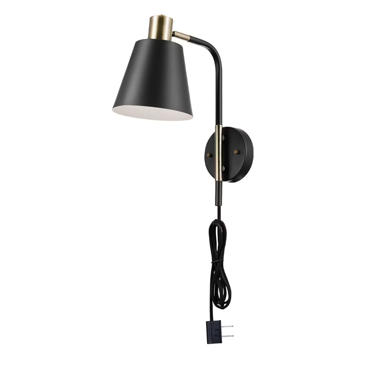 Cleo 1-Light Matte Black Plug-In or Hardwire Wall Sconce - Novogratz x Globe | Target