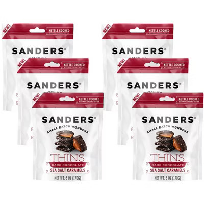 Sanders Thins Dark Chocolate Sea Salt Caramel - 6 bags, 6 oz each | Target