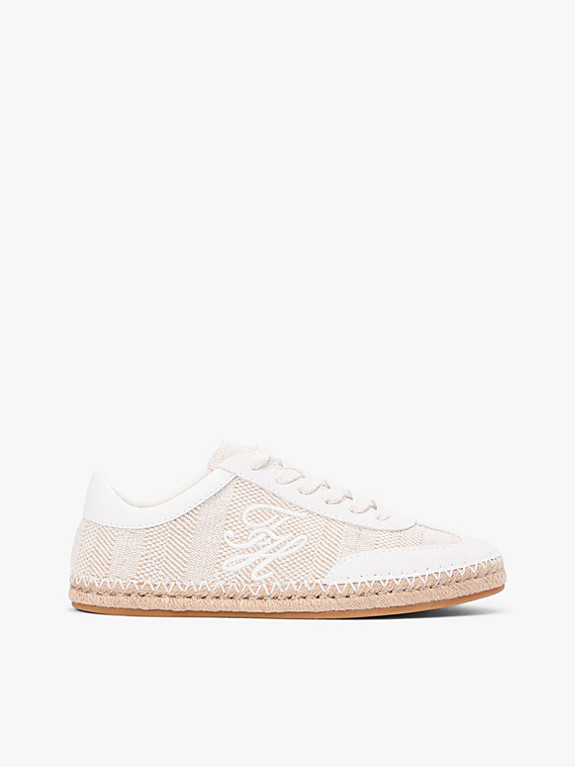 Woven Logo Embroidery Rope Trainers | Beige | Tommy Hilfiger | Tommy Hilfiger UK