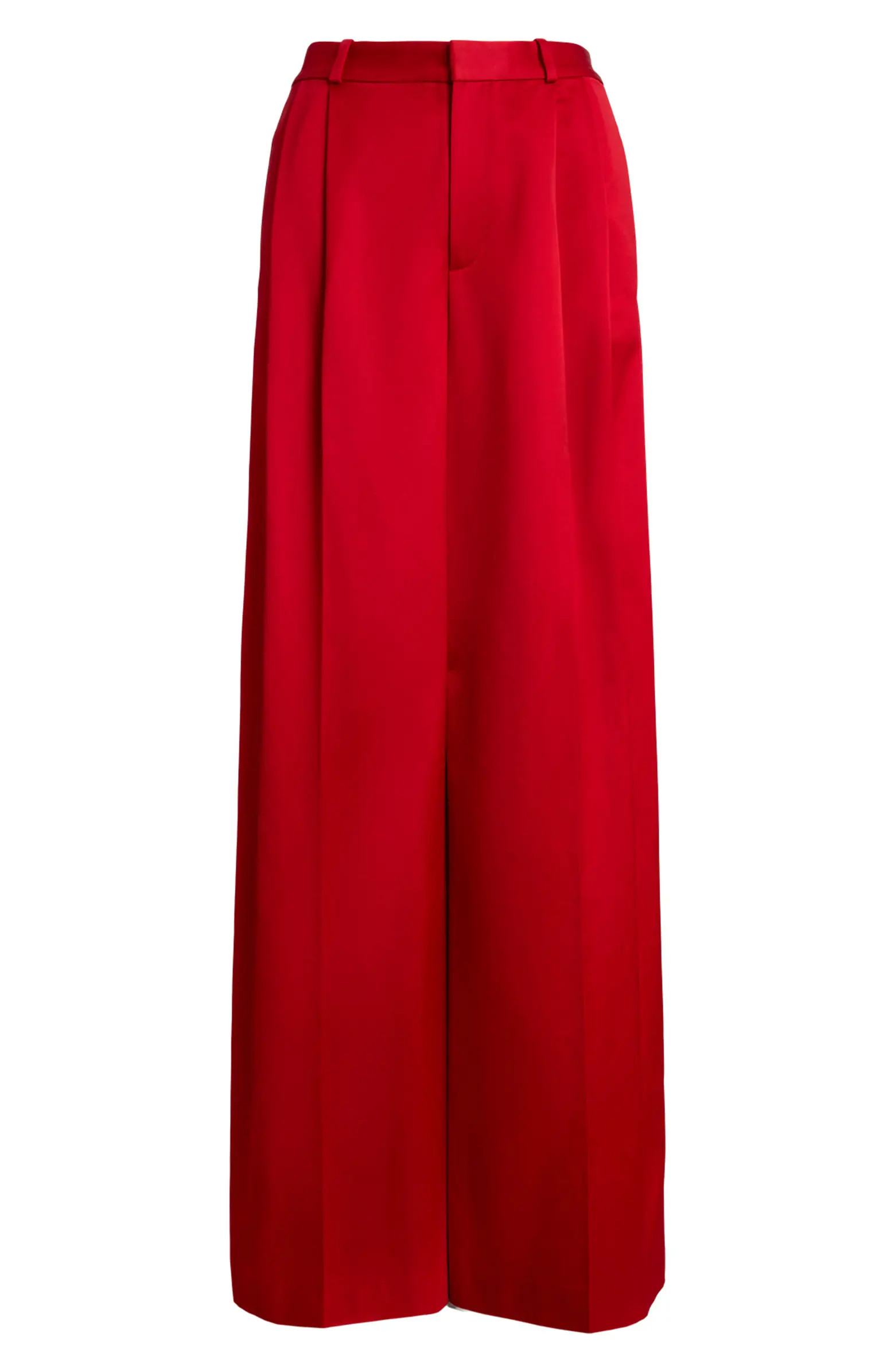 Polo Ralph Lauren Pleated Satin Wide Leg Pants | Nordstrom | Nordstrom
