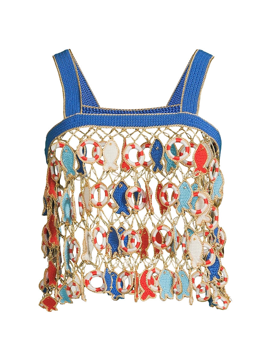 Women's Poisson Crochet Crop Top - Size Medium | Saks Fifth Avenue