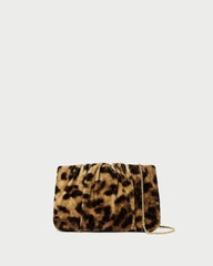 Serena Leopard Gathered Velvet Clutch | Loeffler Randall