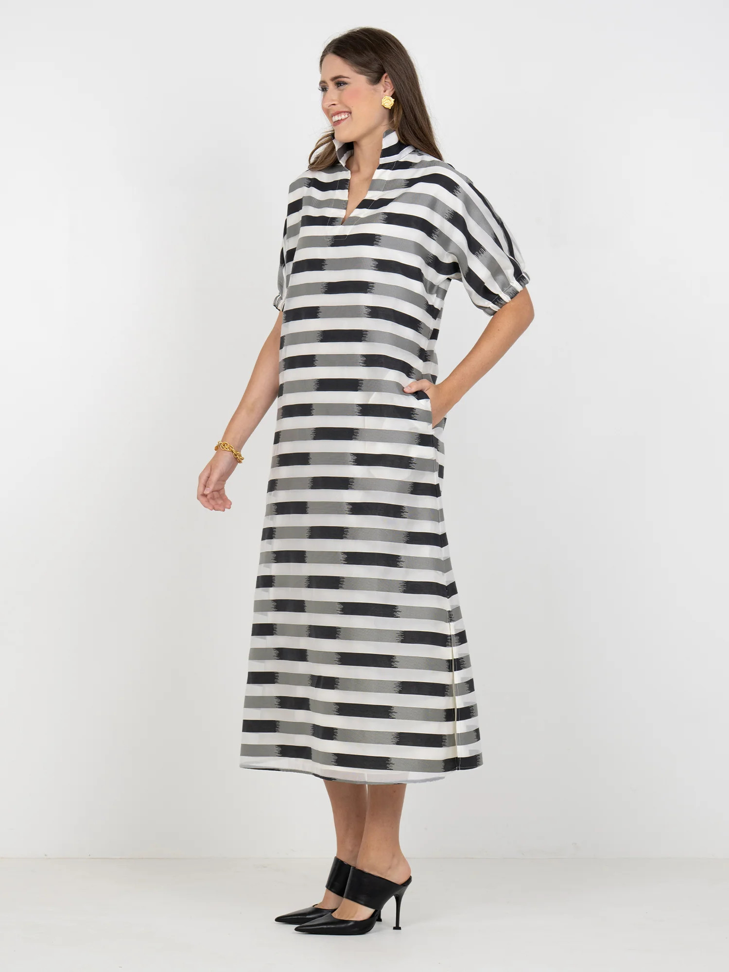 Poppy Maxi in Truffle Stripe | Emily McCarthy