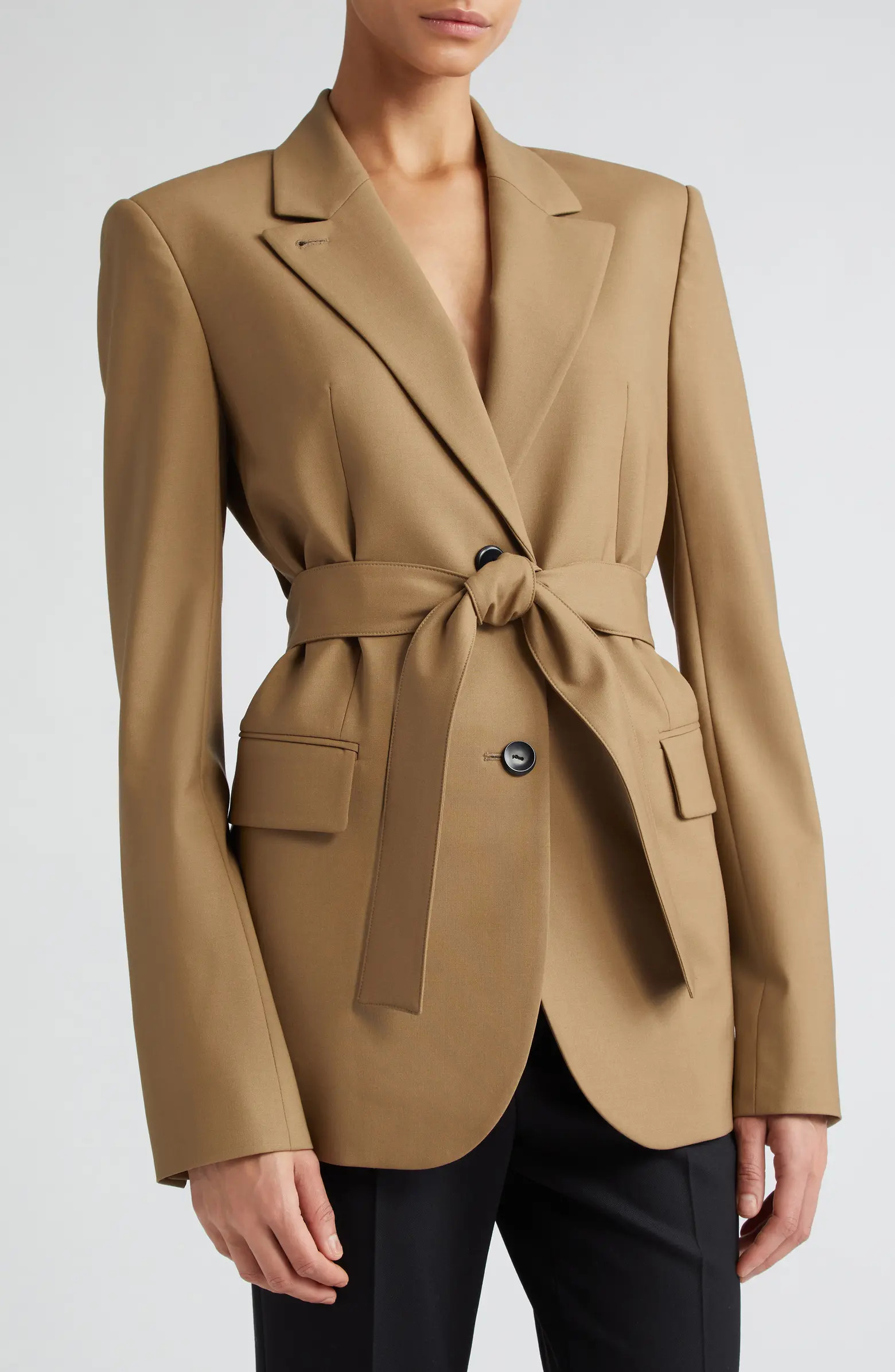 Belted Stretch Wool Blazer | Nordstrom