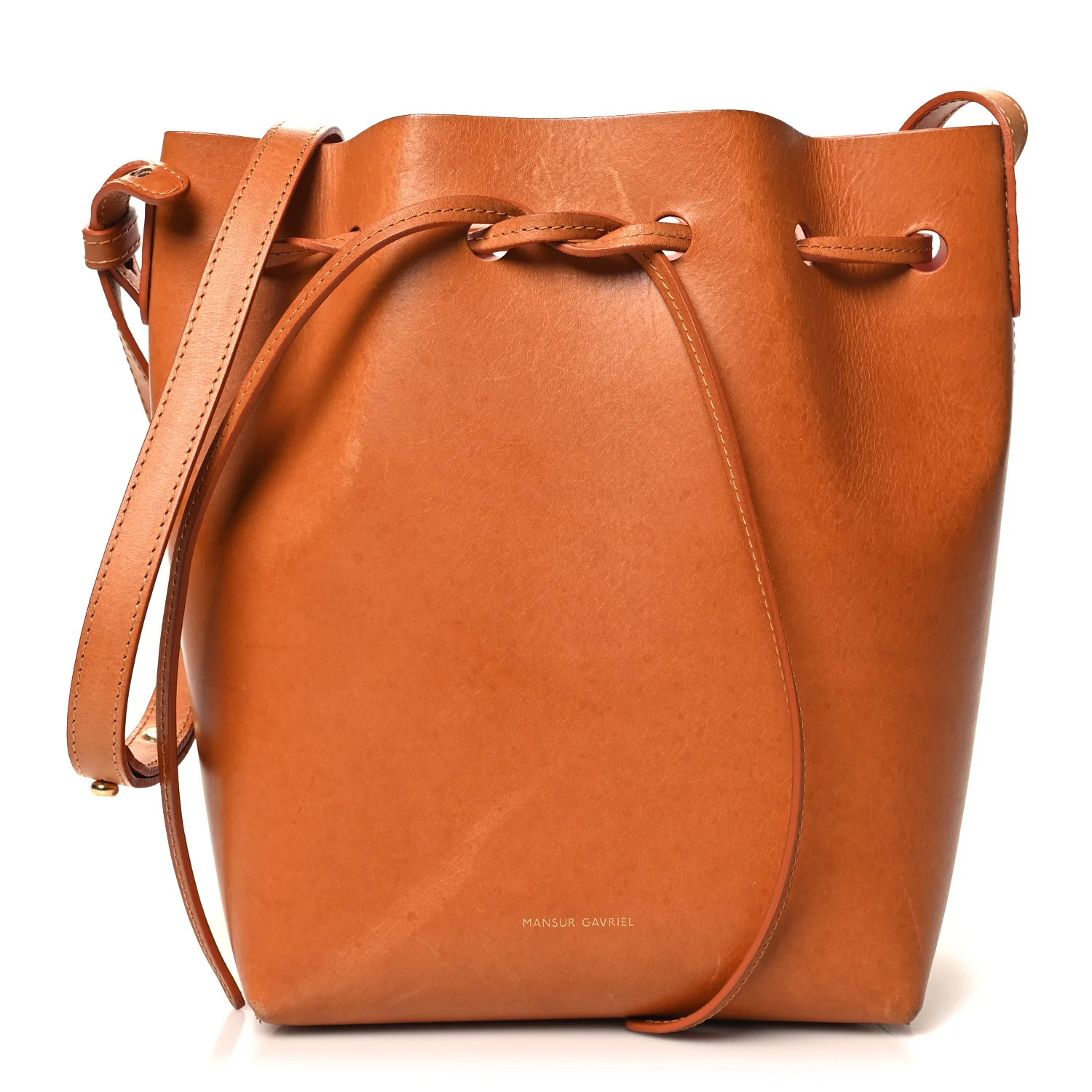 Vegetable Tanned Calfskin Mini Bucket Bag Cammello Rosa | FASHIONPHILE (US)