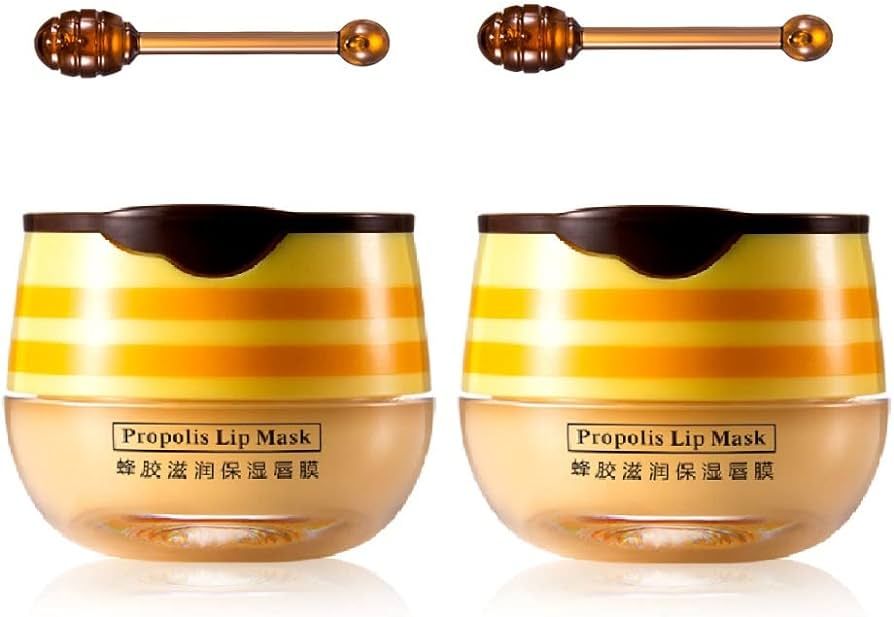 2 PCS Bee Balm,Bee Balm Lip Balm Honey Pot,Honey Lip Mask,Honey Propolis Lip Mask Moisturizing Mo... | Amazon (US)