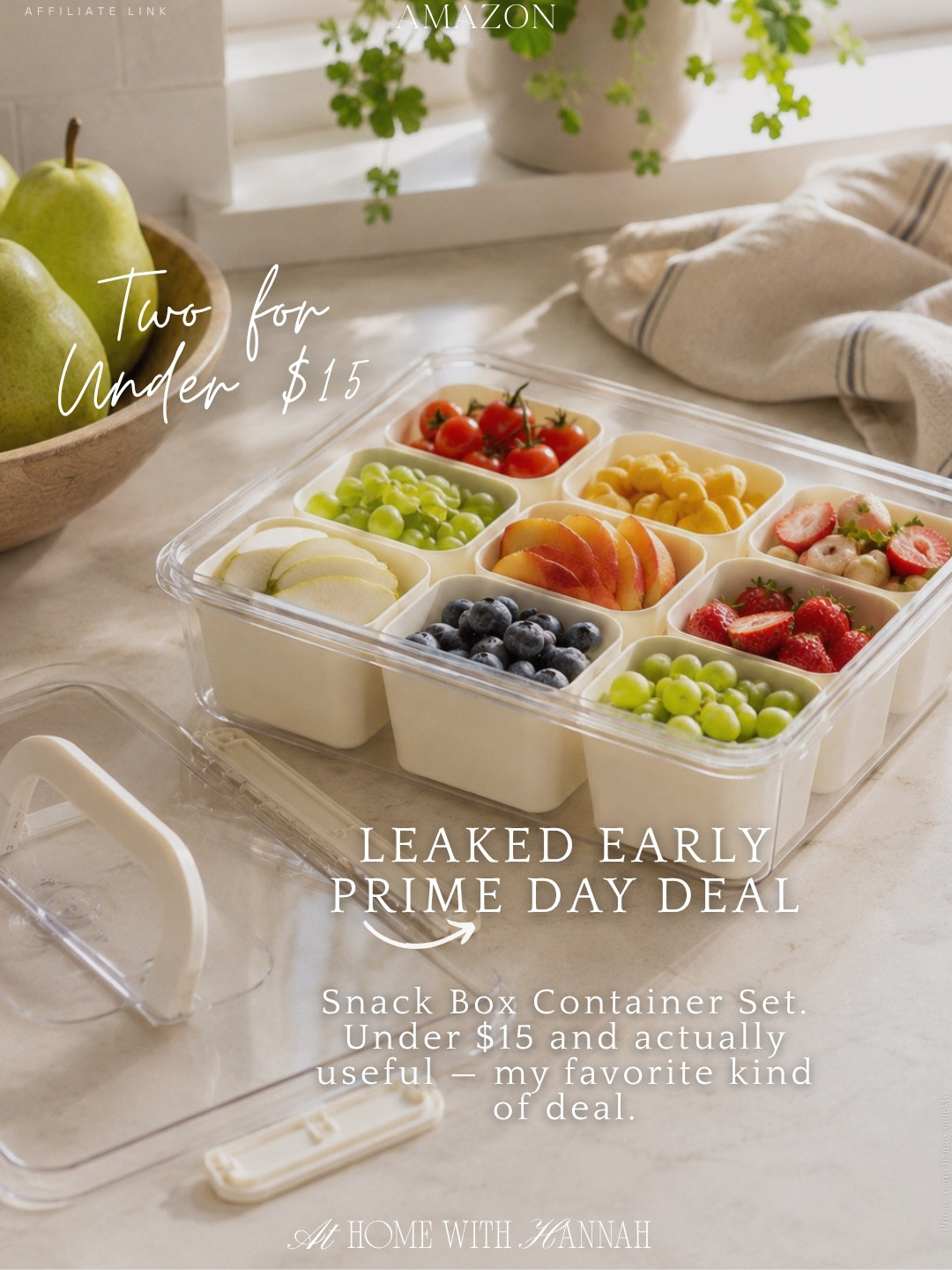 Prime Day kitchen deals • snack container set • lunch prep finds

These snack box containers are such a good early Prime Day find — two for under $15 and actually useful, which is my favorite kind of deal. They’re perfect for snack prep, fruit, road trip snacks, lunch packing, or keeping the fridge a little more organized.

If you’re shopping for: snack box container set, Prime Day kitchen deals, Amazon snack containers, lunch prep containers, kids snack containers, food storage containers, fridge organization, summer snack ideas, road trip snack container, Amazon kitchen finds.

I love finds like this because they make the everyday stuff easier. They’re great for prepping snacks ahead of time, making grab-and-go lunches simpler, and keeping all the little snack items organized instead of scattered everywhere.

Everything is linked here 🤍

#PrimeDayDeals #AmazonKitchen #SnackContainers #LunchPrep #FoodStorage #AmazonFinds

#LTKSaleAlert #LTKHome