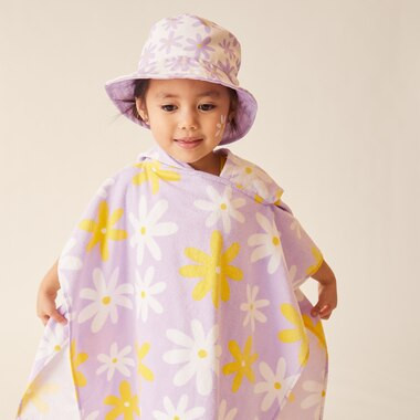 PRINTED SUN HAT, DAISIES | Indigo (CA)