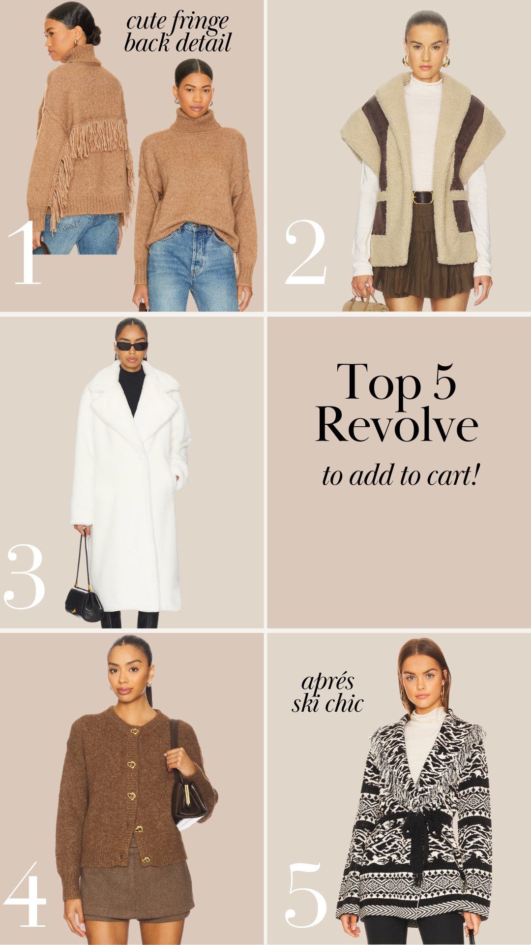 5 Revolve items to add to cart!! 

 
