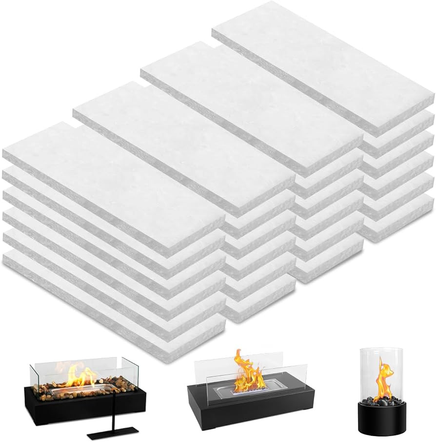 24 pcs Tabletop Fire Pit Ceramic Wool Wick to Extend Burning Time,Table Top Firepit Sponge Cotton... | Amazon (US)